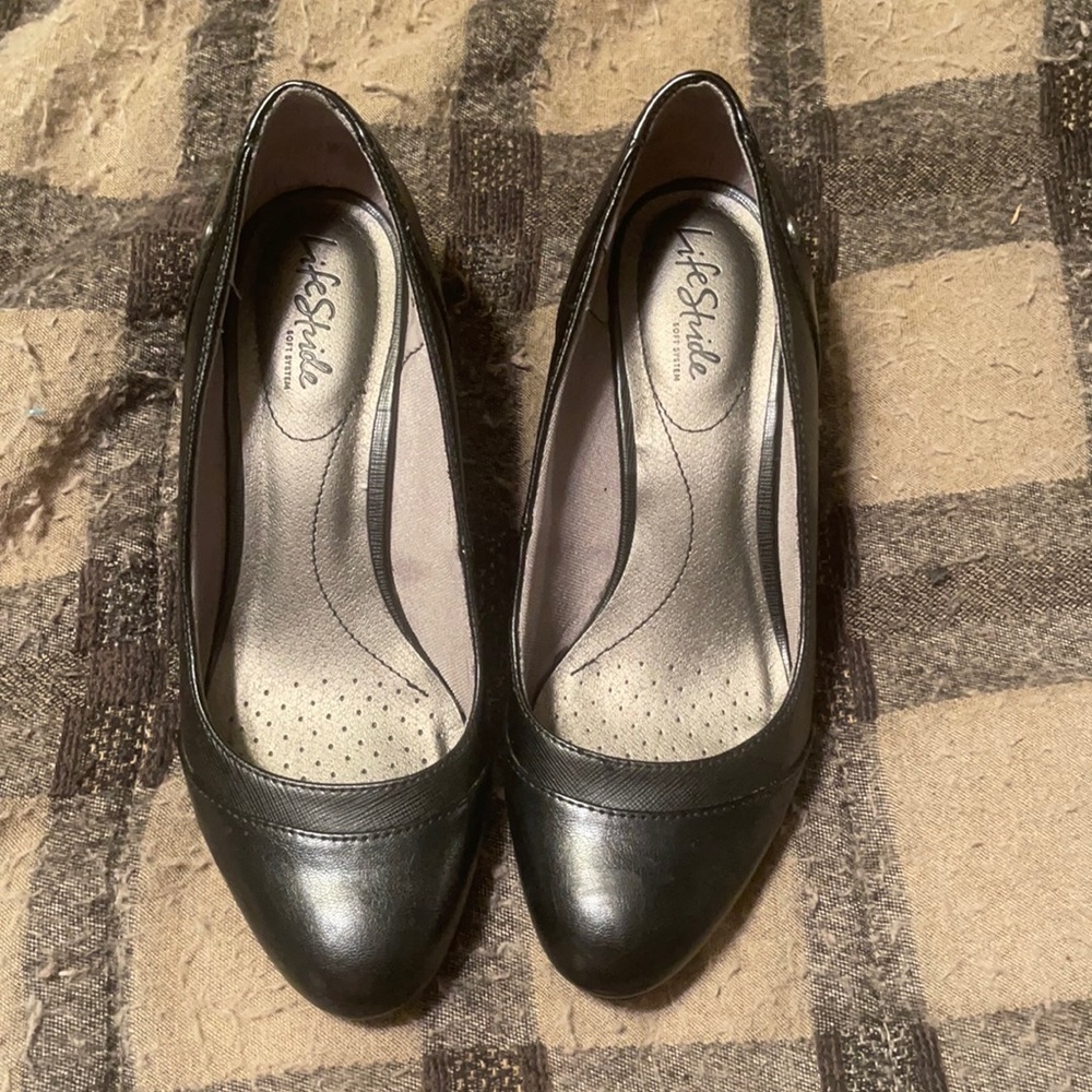* 3 for $20 *Life Stride - 8.5 black wedge heels